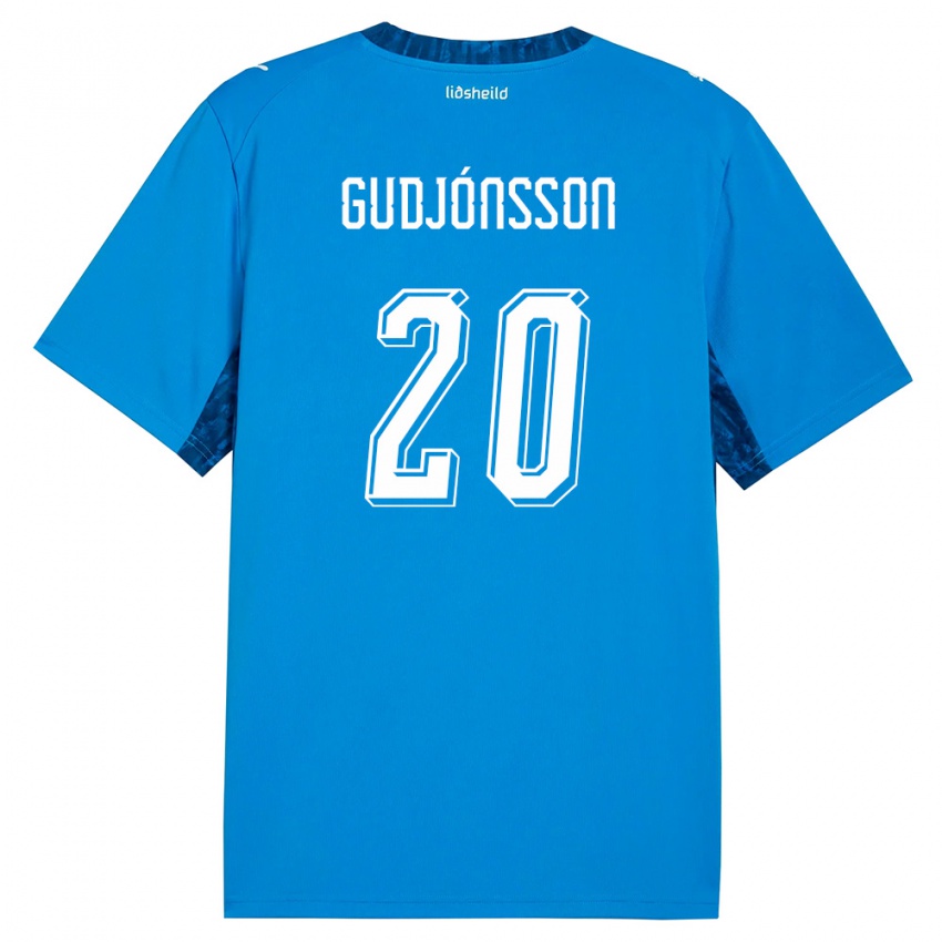נשים אִיסלַנד Alexander Máni Gudjónsson #20 כחול כהה ג'רזי ביתית 26-28 חולצה קצרה