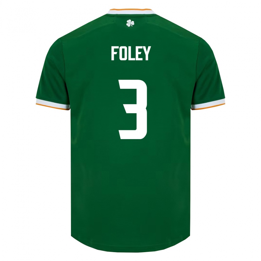 נשים אירלנד Jaidee Foley #3 ירוק כהה לבן ג'רזי ביתית 26-28 חולצה קצרה
