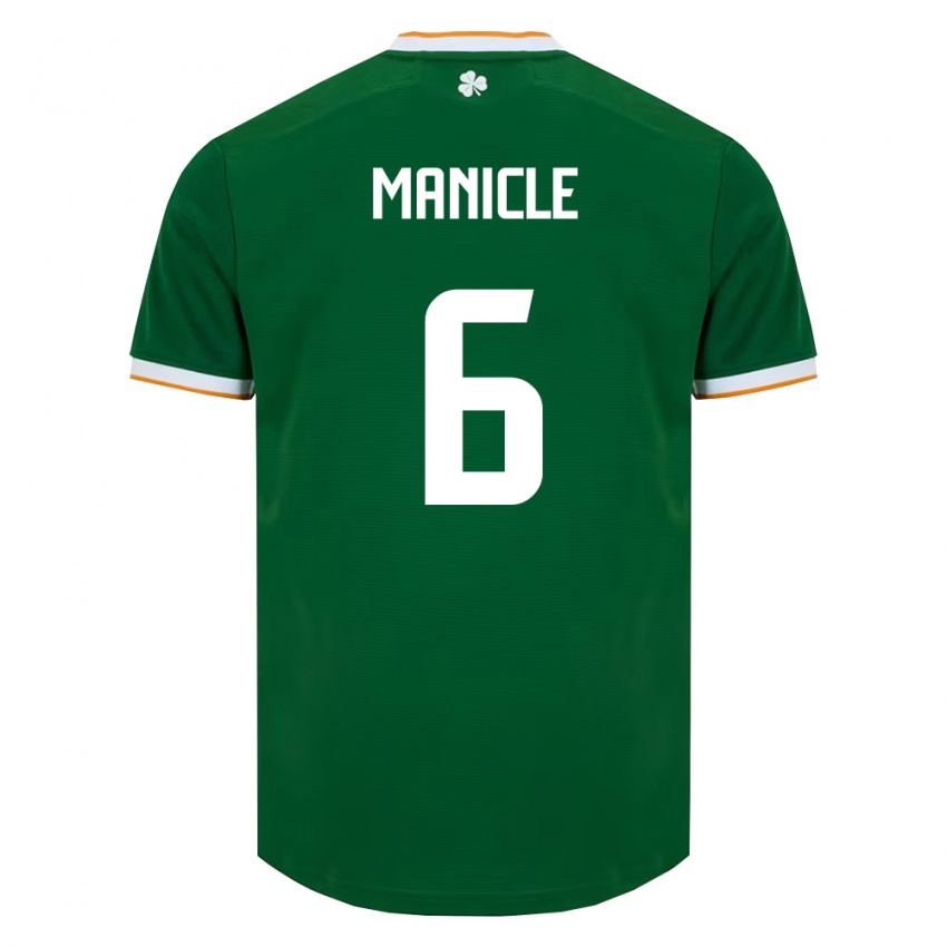 נשים אירלנד Joe Manicle #6 ירוק כהה לבן ג'רזי ביתית 26-28 חולצה קצרה