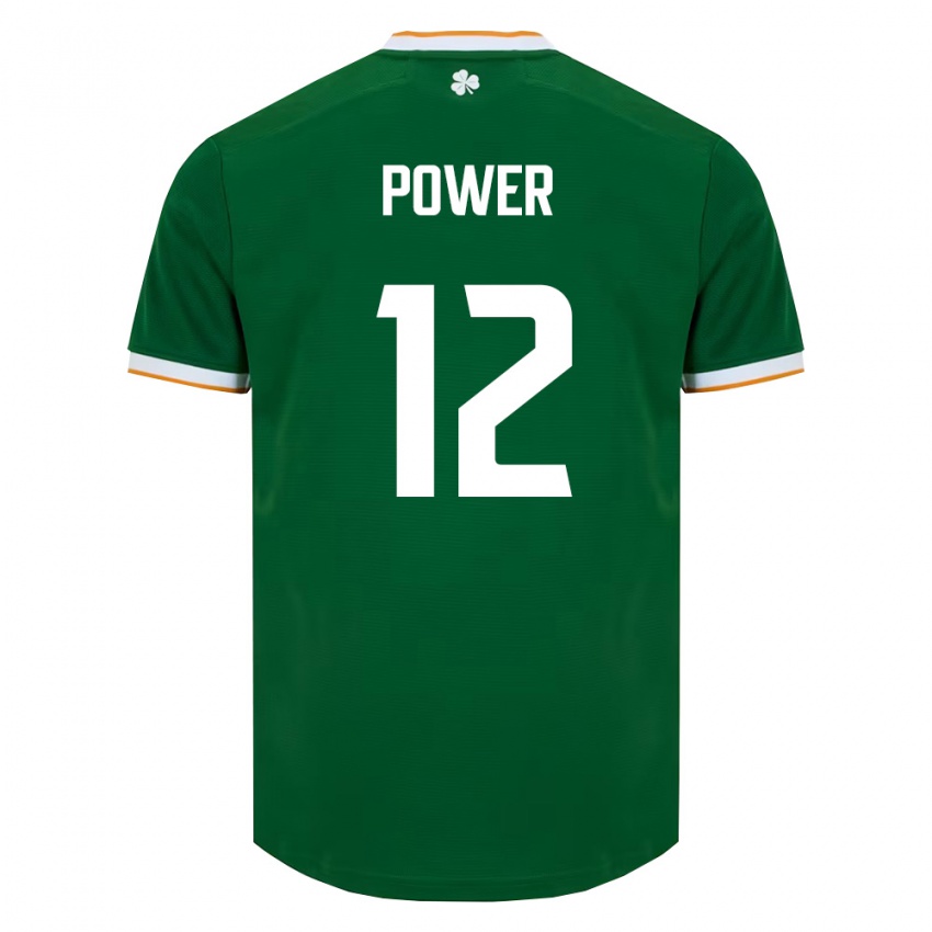 נשים אירלנד Nathan Power #12 ירוק כהה לבן ג'רזי ביתית 26-28 חולצה קצרה