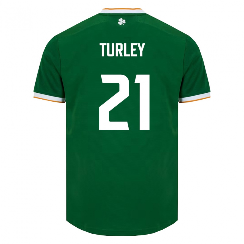 נשים אירלנד פרדי טורלי #21 ירוק כהה לבן ג'רזי ביתית 26-28 חולצה קצרה