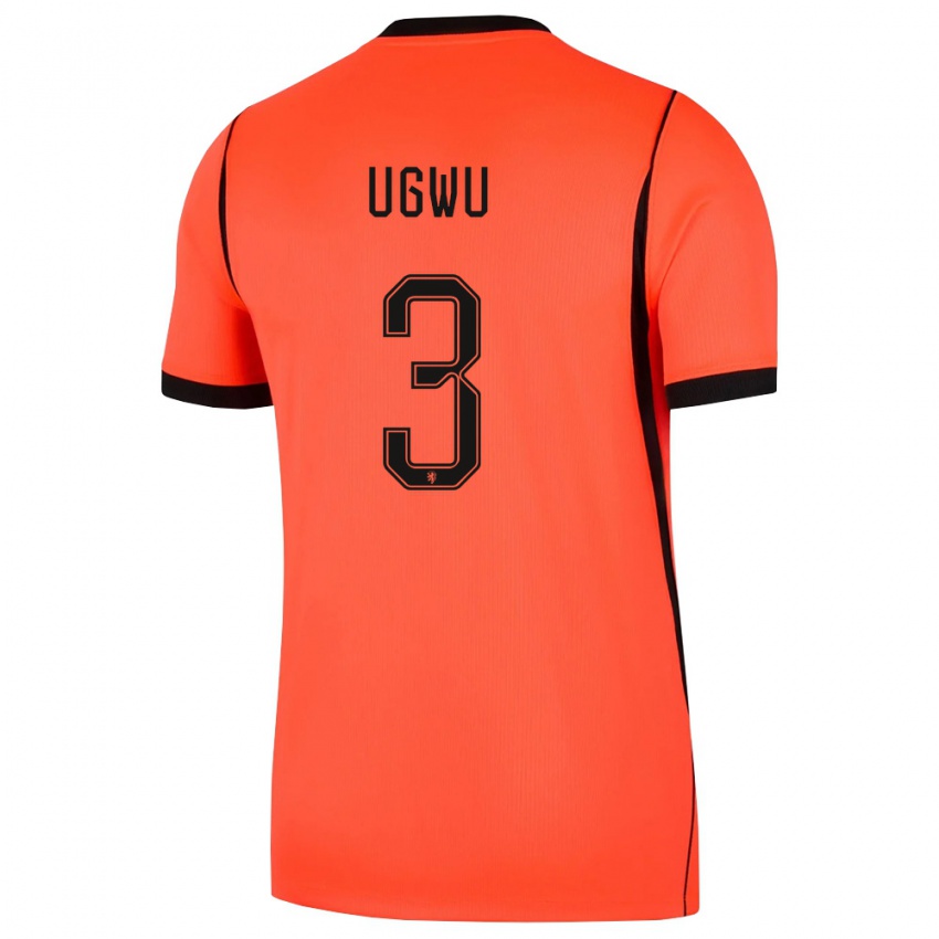 נשים הולנד Precious Ugwu #3 כתום שחור ג'רזי ביתית 26-28 חולצה קצרה