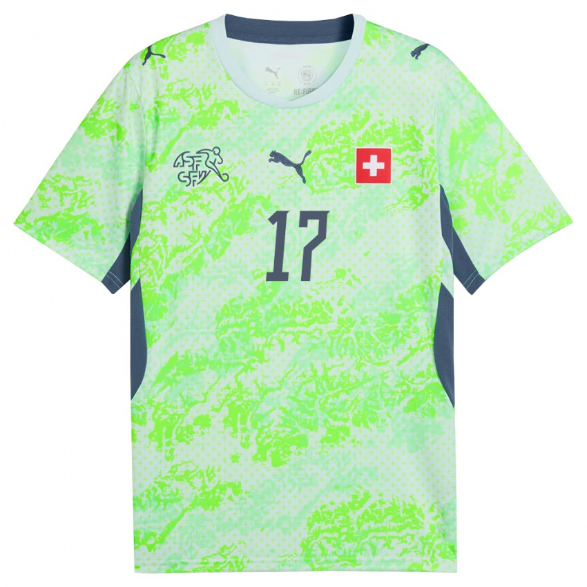 נשים שווייץ רובן ורגאס #17 ירוק כהה הרחק ג'רזי 26-28 חולצה קצרה