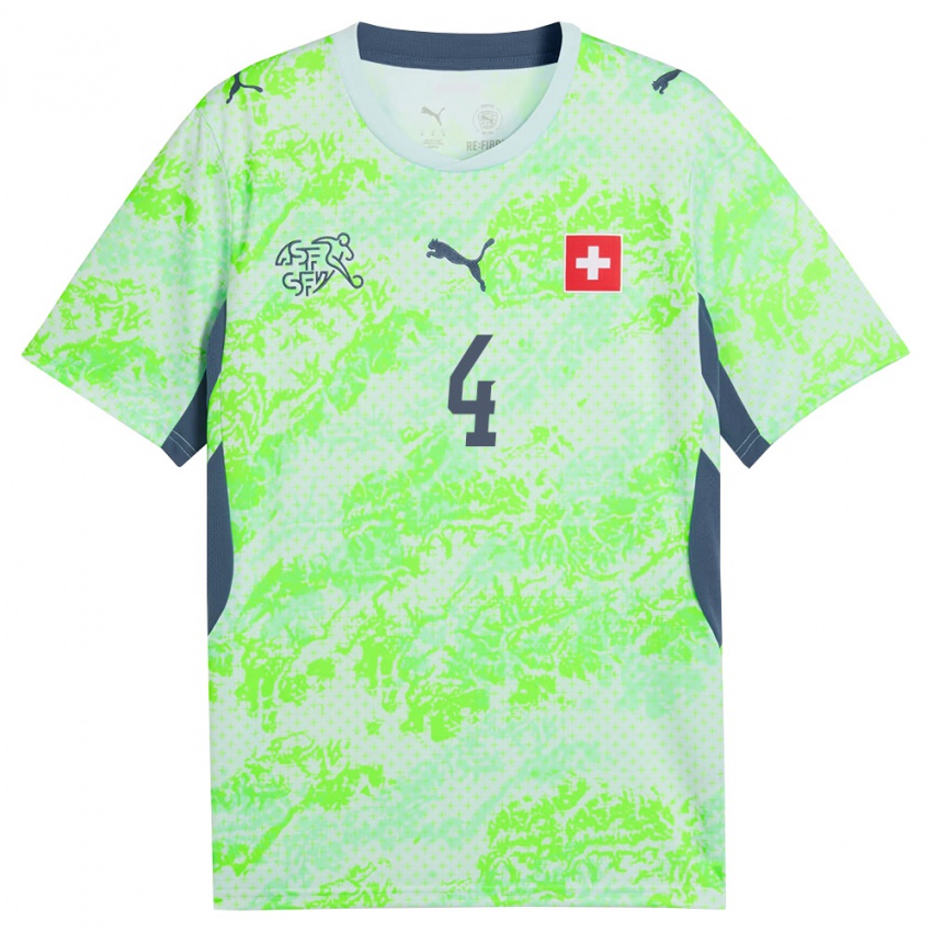 נשים שווייץ פסקל האמר #4 ירוק כהה הרחק ג'רזי 26-28 חולצה קצרה