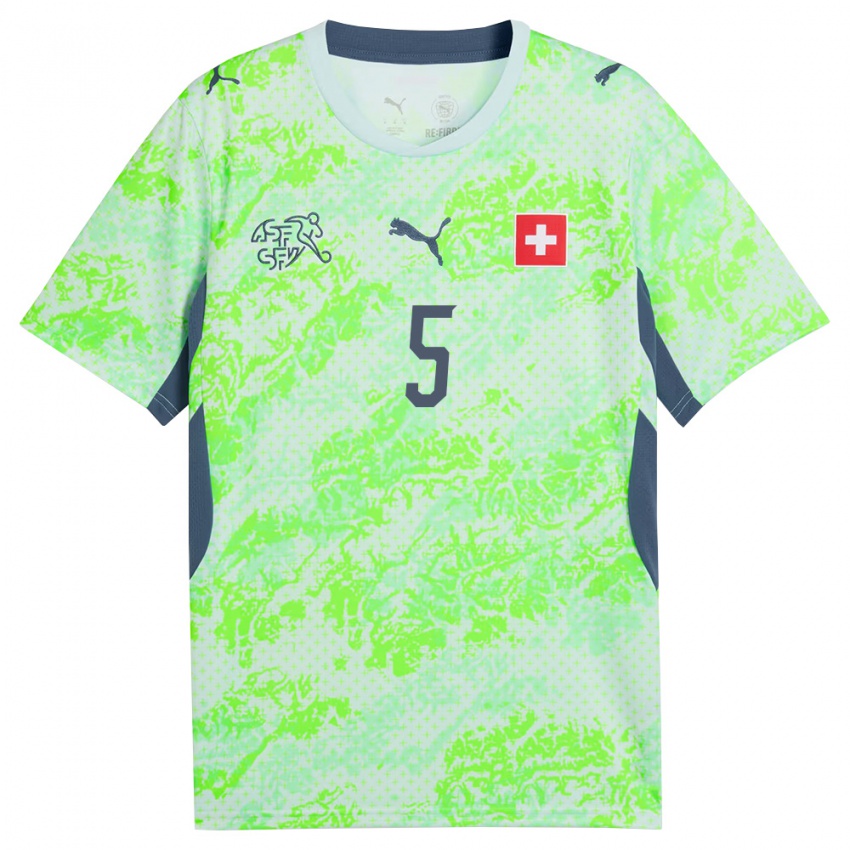 נשים שווייץ נואל מאריץ #5 ירוק כהה הרחק ג'רזי 26-28 חולצה קצרה