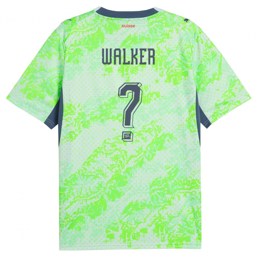 נשים שווייץ Sebastian Walker #0 ירוק כהה הרחק ג'רזי 26-28 חולצה קצרה