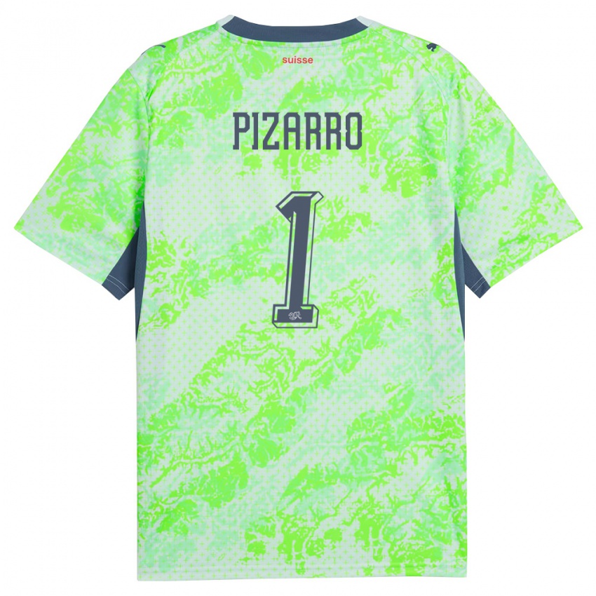 נשים שווייץ Théodore Pizarro #1 ירוק כהה הרחק ג'רזי 26-28 חולצה קצרה