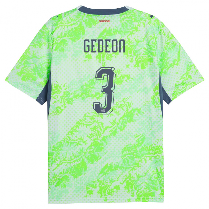 נשים שווייץ Ramon Gedeon #3 ירוק כהה הרחק ג'רזי 26-28 חולצה קצרה