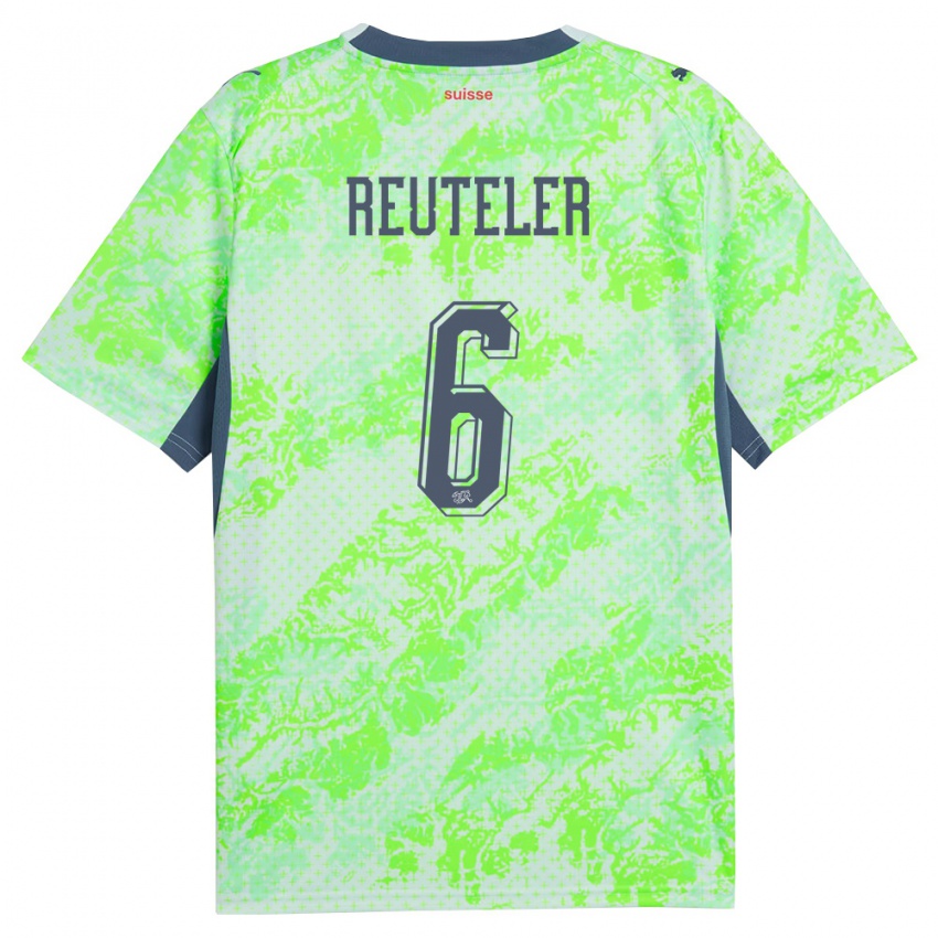 נשים שווייץ ג׳רלדין רויטלר #6 ירוק כהה הרחק ג'רזי 26-28 חולצה קצרה