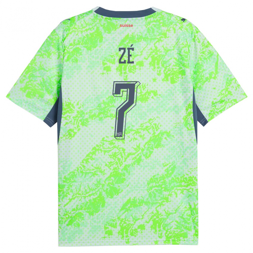 נשים שווייץ Junior Zé #7 ירוק כהה הרחק ג'רזי 26-28 חולצה קצרה