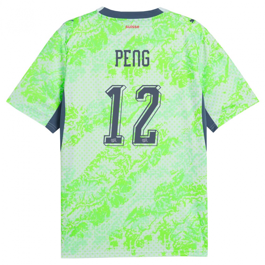 נשים שווייץ ליביה מייטה פנג #12 ירוק כהה הרחק ג'רזי 26-28 חולצה קצרה