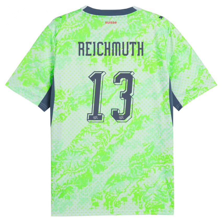 נשים שווייץ מיגואל רייכמות׳ #13 ירוק כהה הרחק ג'רזי 26-28 חולצה קצרה