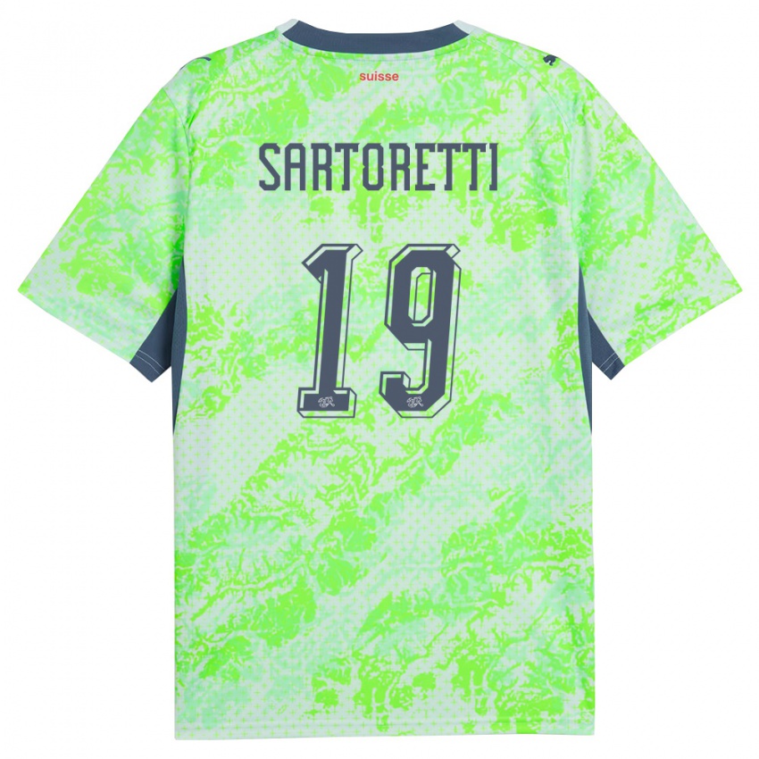 נשים שווייץ Malko Sartoretti #19 ירוק כהה הרחק ג'רזי 26-28 חולצה קצרה