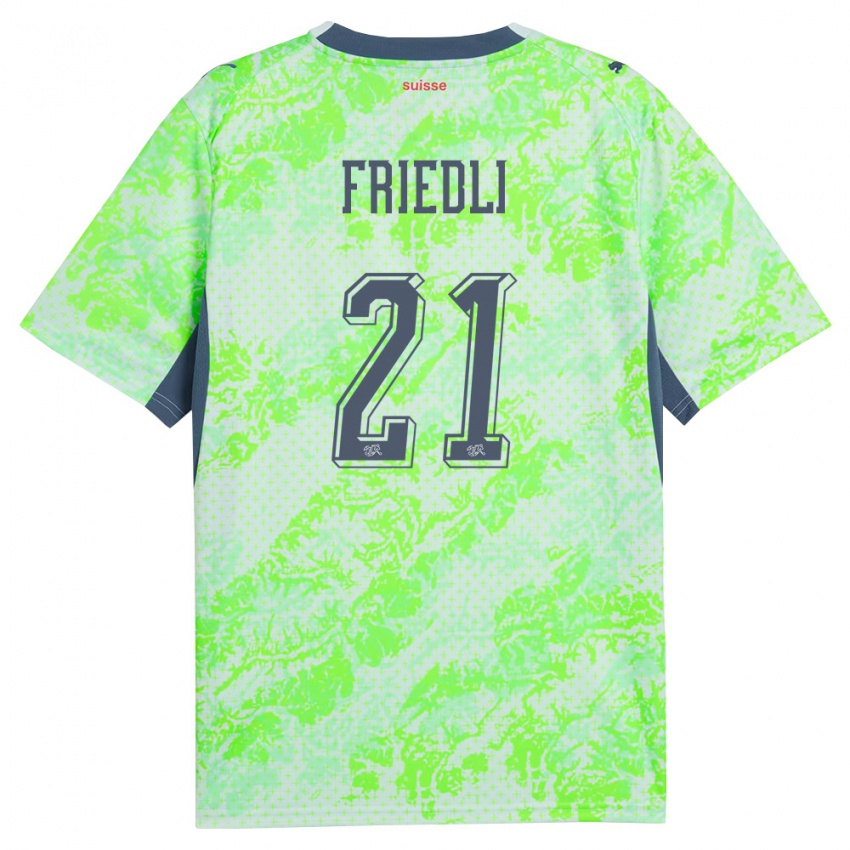 נשים שווייץ סריינה פרידלי #21 ירוק כהה הרחק ג'רזי 26-28 חולצה קצרה