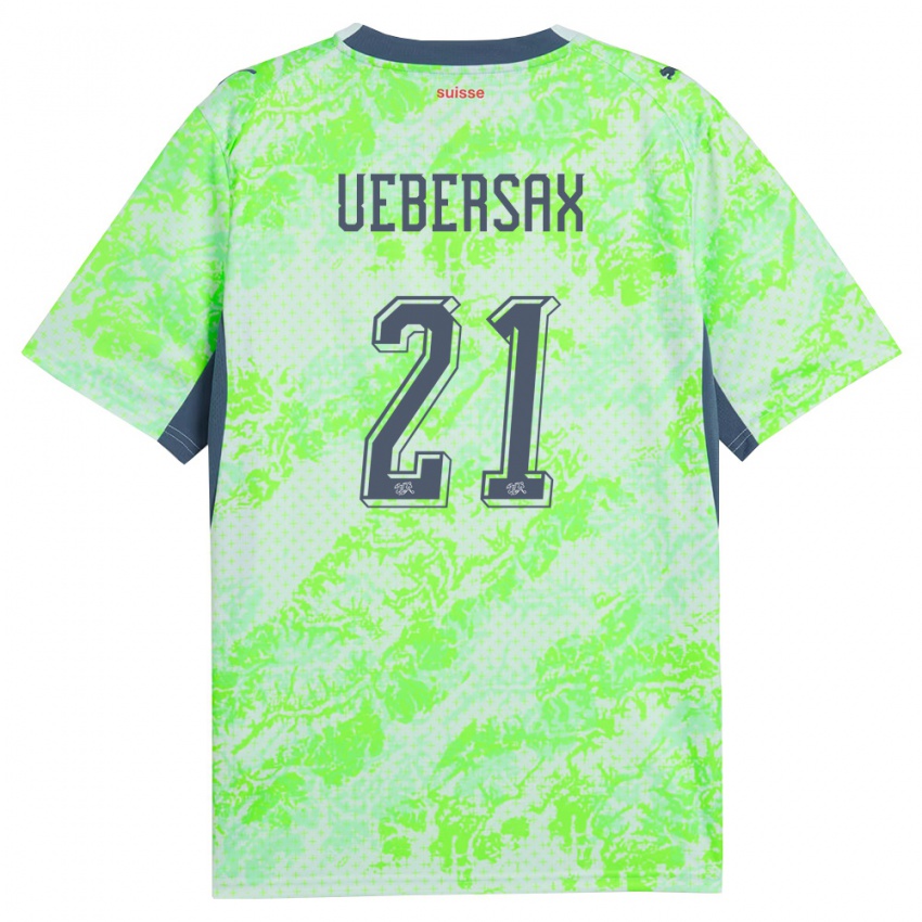 נשים שווייץ יאן יוברסא #21 ירוק כהה הרחק ג'רזי 26-28 חולצה קצרה