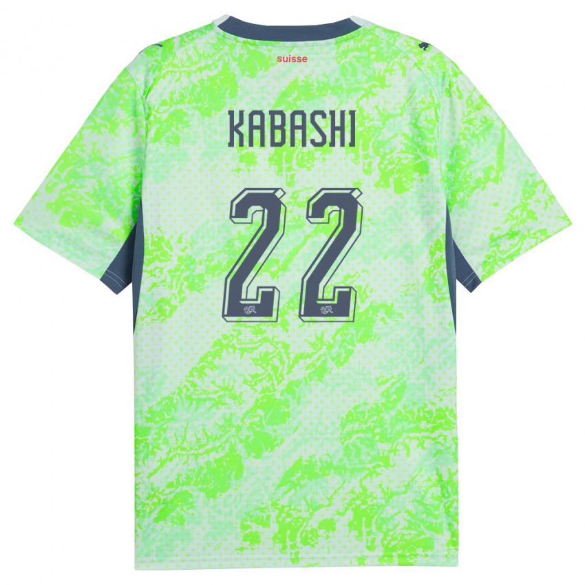 נשים שווייץ לארט קבאשי #22 ירוק כהה הרחק ג'רזי 26-28 חולצה קצרה