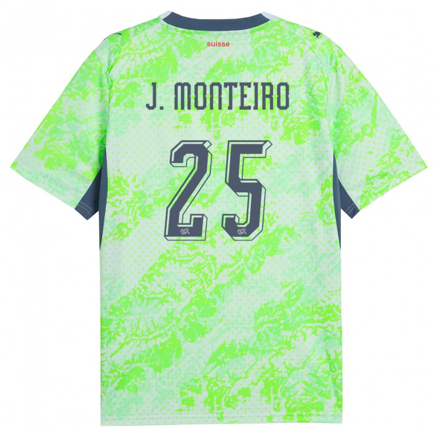 נשים שווייץ ג׳ואל מונטיירו #25 ירוק כהה הרחק ג'רזי 26-28 חולצה קצרה