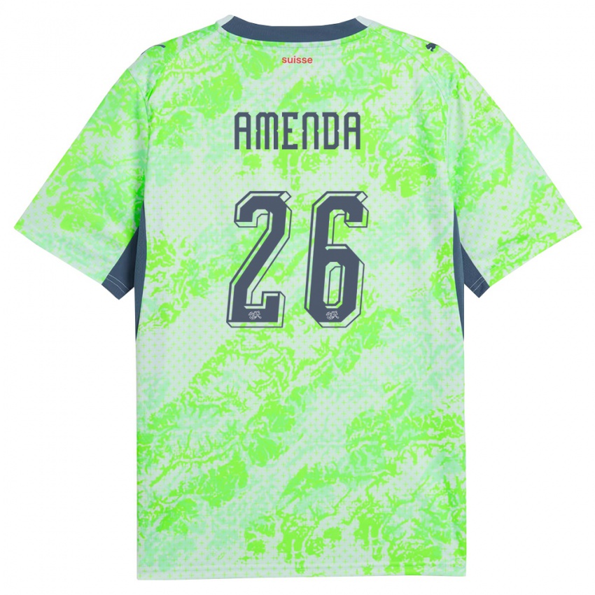 נשים שווייץ אורל אמנדה #26 ירוק כהה הרחק ג'רזי 26-28 חולצה קצרה