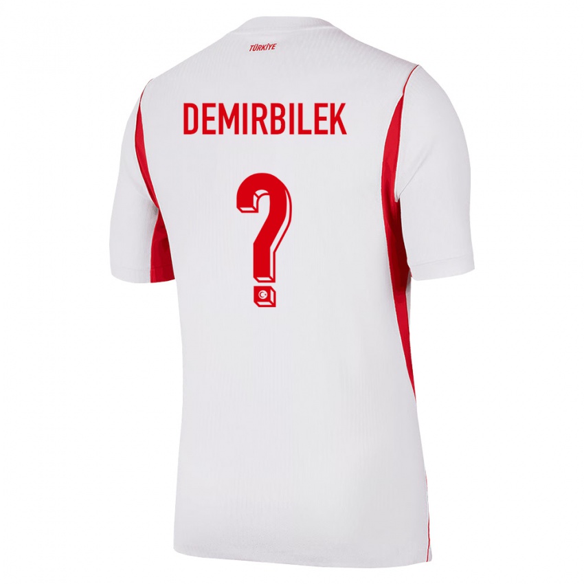 נשים טורקיה Ali Demirbilek #0 לבן בורדו אדום הרחק ג'רזי 26-28 חולצה קצרה