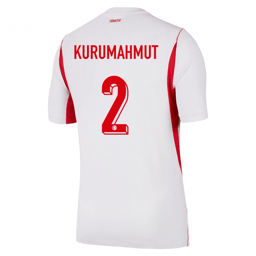 נשים טורקיה Osman Kurumahmut #2 לבן בורדו אדום הרחק ג'רזי 26-28 חולצה קצרה