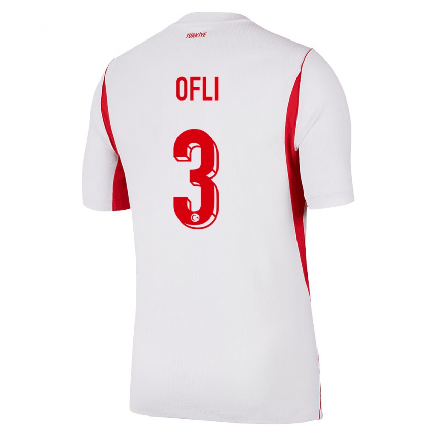 נשים טורקיה Deniz Ofli #3 לבן בורדו אדום הרחק ג'רזי 26-28 חולצה קצרה