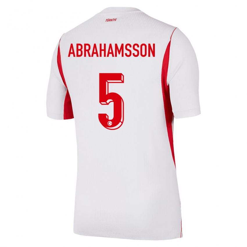 נשים טורקיה Sejde Aylin Abrahamsson #5 לבן בורדו אדום הרחק ג'רזי 26-28 חולצה קצרה