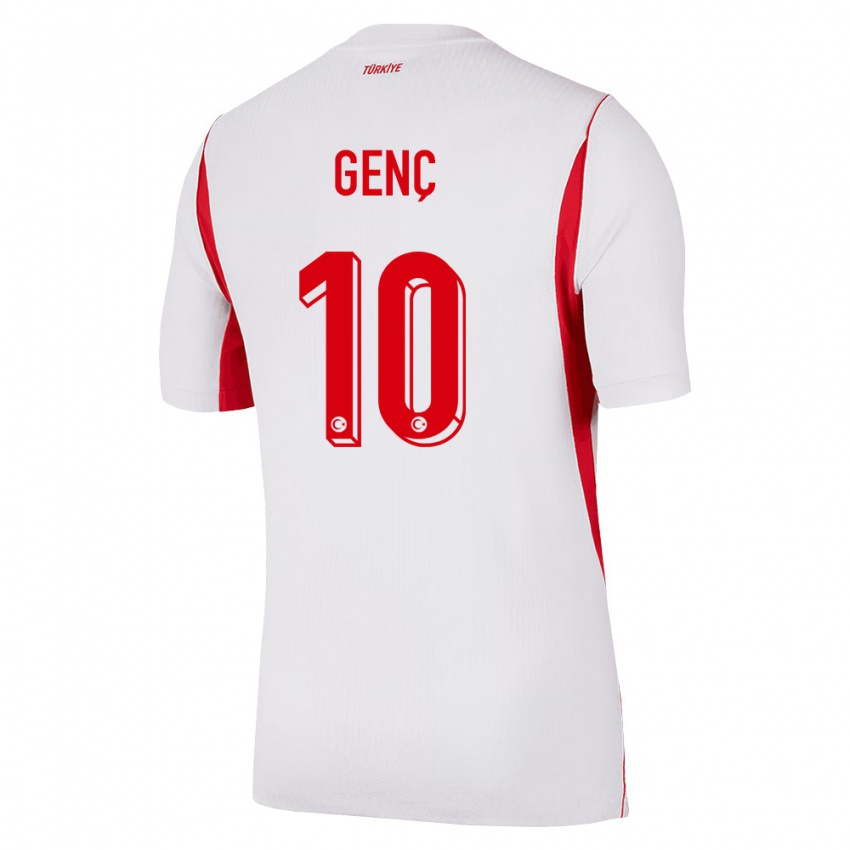 נשים טורקיה Yakup Genç #10 לבן בורדו אדום הרחק ג'רזי 26-28 חולצה קצרה