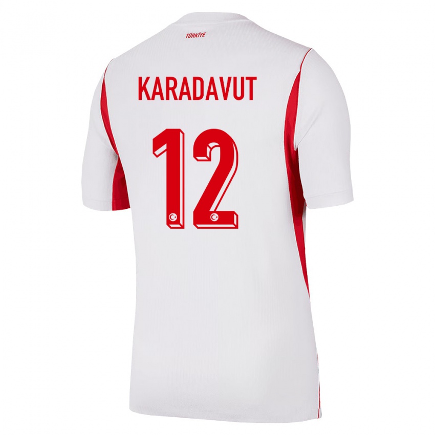 נשים טורקיה Ayaz Karadavut #12 לבן בורדו אדום הרחק ג'רזי 26-28 חולצה קצרה