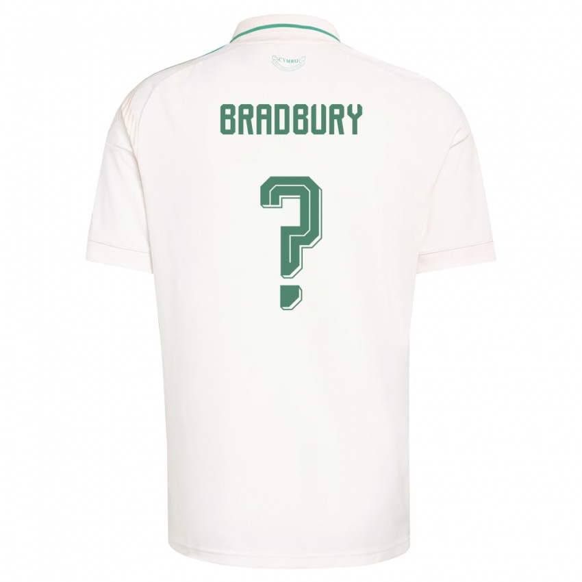 נשים ויילס Louie Bradbury #0 לבן חום ירוק הרחק ג'רזי 26-28 חולצה קצרה