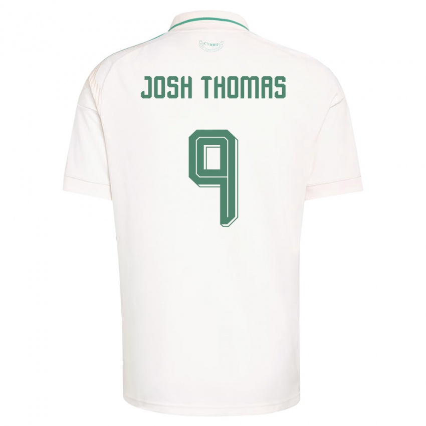 נשים ויילס Josh Thomas #9 לבן חום ירוק הרחק ג'רזי 26-28 חולצה קצרה