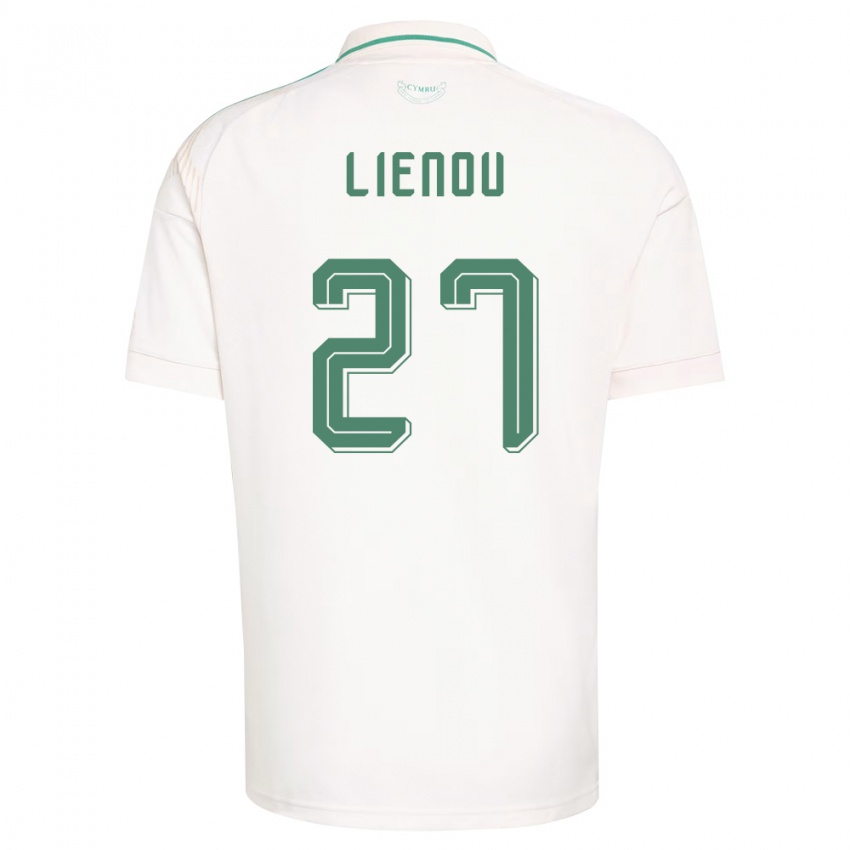 נשים ויילס Jayden Lienou #27 לבן חום ירוק הרחק ג'רזי 26-28 חולצה קצרה