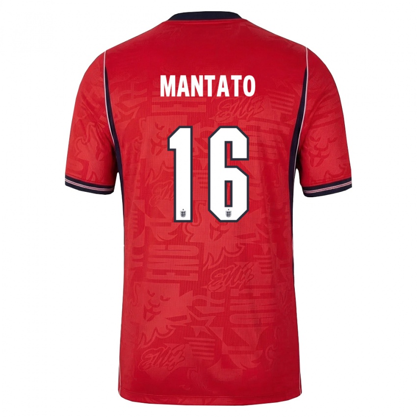 נשים אנגליה Bendito Mantato #16 אדום כהה לבן הרחק ג'רזי 26-28 חולצה קצרה