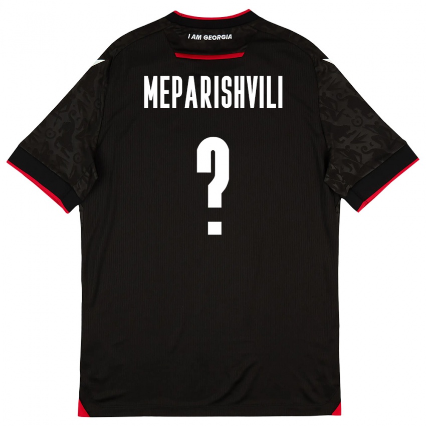 נשים גאורגיה Giorgi Meparishvili #0 שחור לבן אדום הרחק ג'רזי 26-28 חולצה קצרה