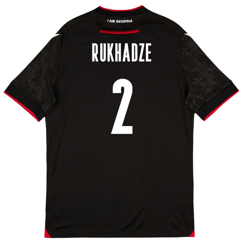 נשים גאורגיה זוראב רוחדזה #2 שחור לבן אדום הרחק ג'רזי 26-28 חולצה קצרה