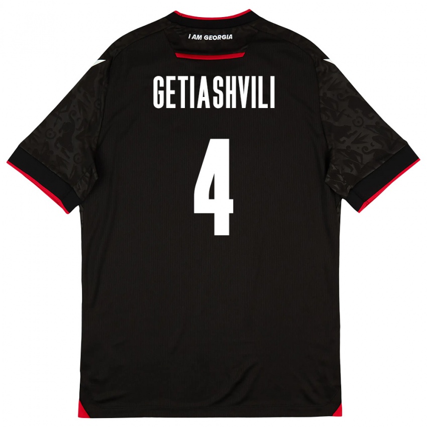 נשים גאורגיה Alika Getiashvili #4 שחור לבן אדום הרחק ג'רזי 26-28 חולצה קצרה