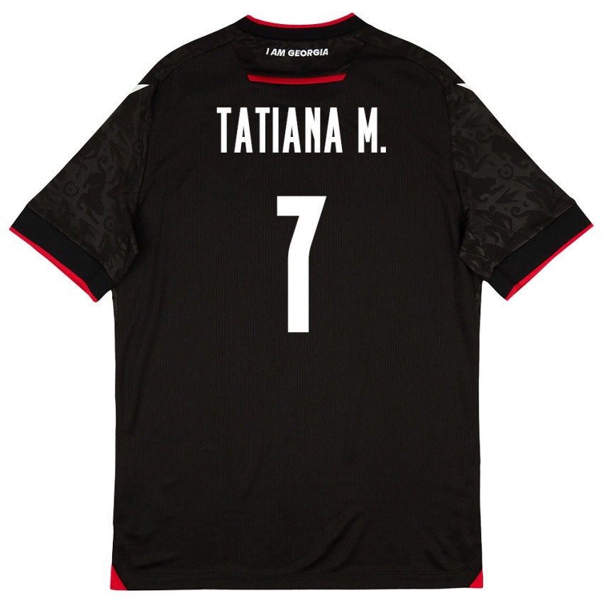 נשים גאורגיה Tatiana Matveeva #7 שחור לבן אדום הרחק ג'רזי 26-28 חולצה קצרה