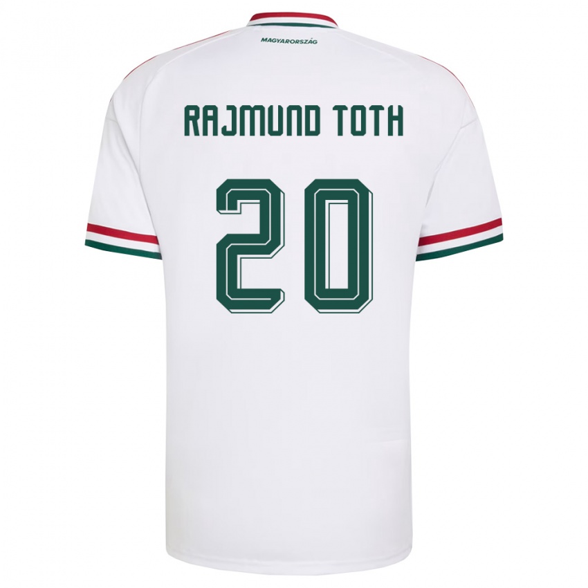 נשים הונגריה Rajmund Tóth #20 לבן אדום ירוק הרחק ג'רזי 26-28 חולצה קצרה