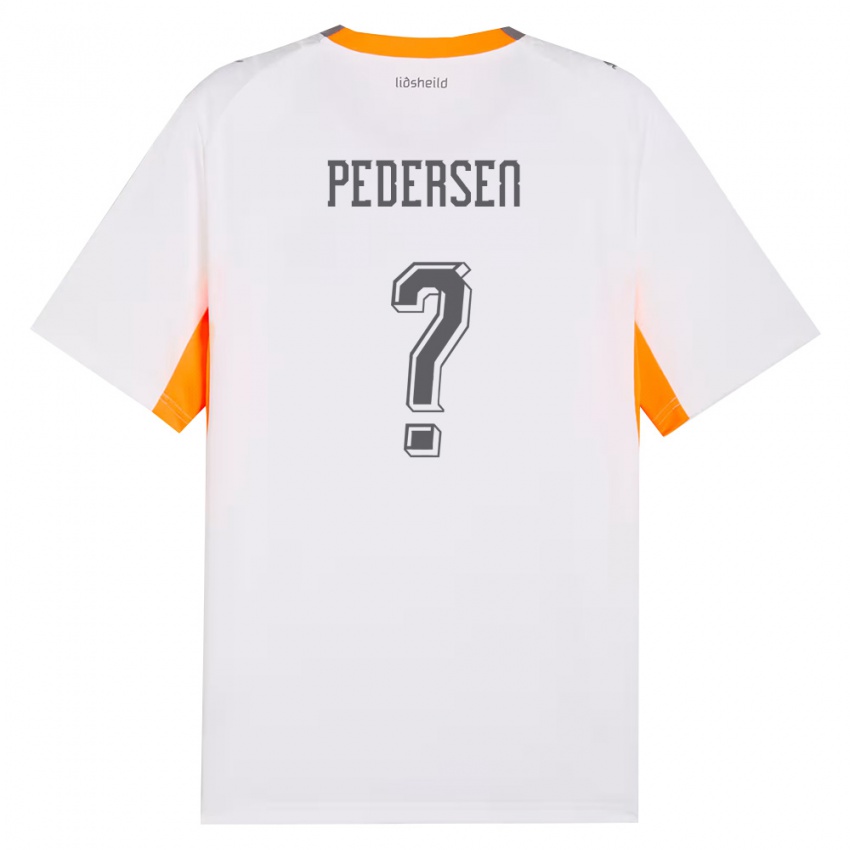 נשים אִיסלַנד Lára Pedersen #0 לבן כתום אפור הרחק ג'רזי 26-28 חולצה קצרה