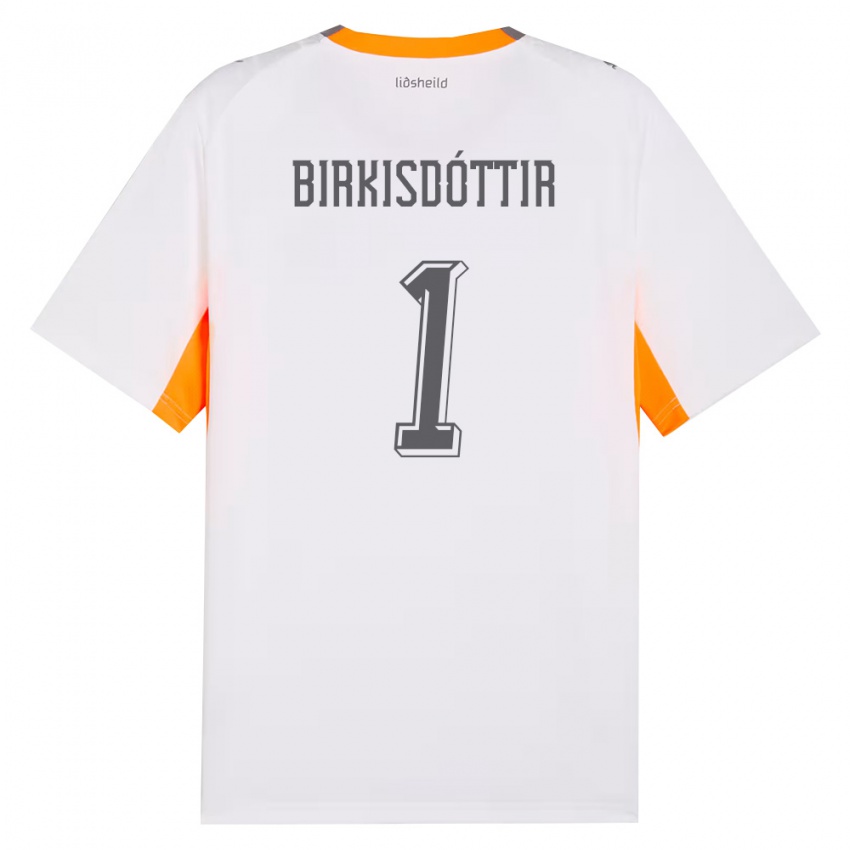 נשים אִיסלַנד Fanney Inga Birkisdóttir #1 לבן כתום אפור הרחק ג'רזי 26-28 חולצה קצרה