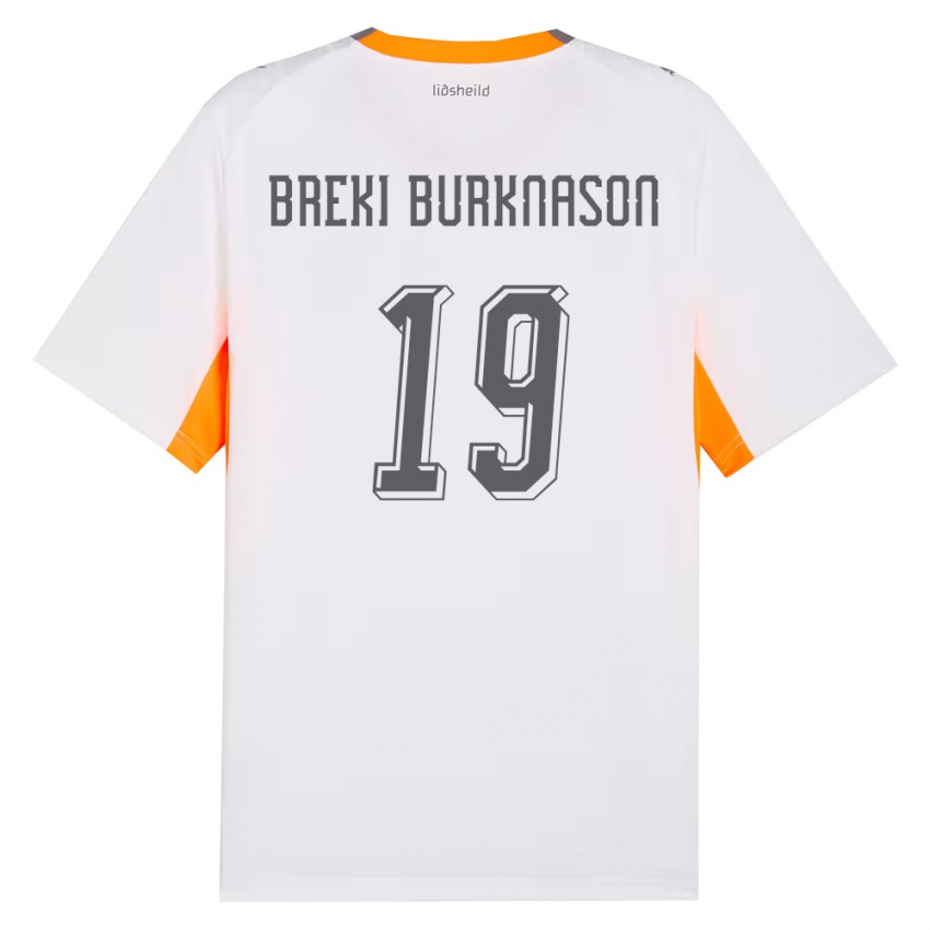 נשים אִיסלַנד Birnir Breki Burknason #19 לבן כתום אפור הרחק ג'רזי 26-28 חולצה קצרה