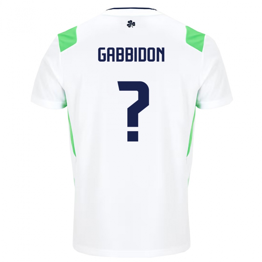 נשים אירלנד Aidan Gabbidon #0 לבן ירוק בהיר הרחק ג'רזי 26-28 חולצה קצרה