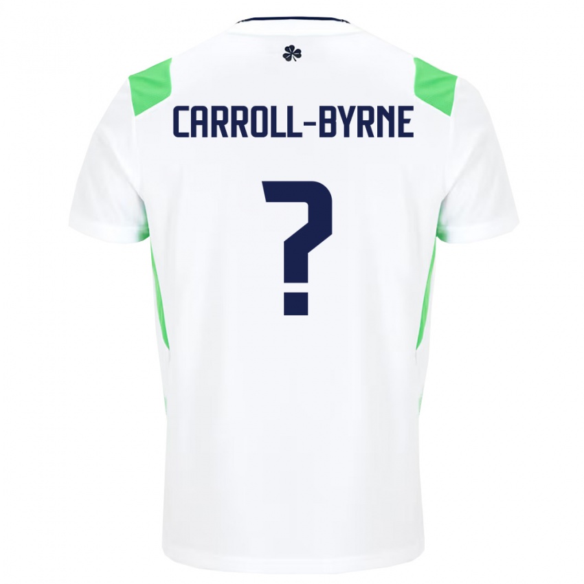 נשים אירלנד Joe Carroll-Byrne #0 לבן ירוק בהיר הרחק ג'רזי 26-28 חולצה קצרה