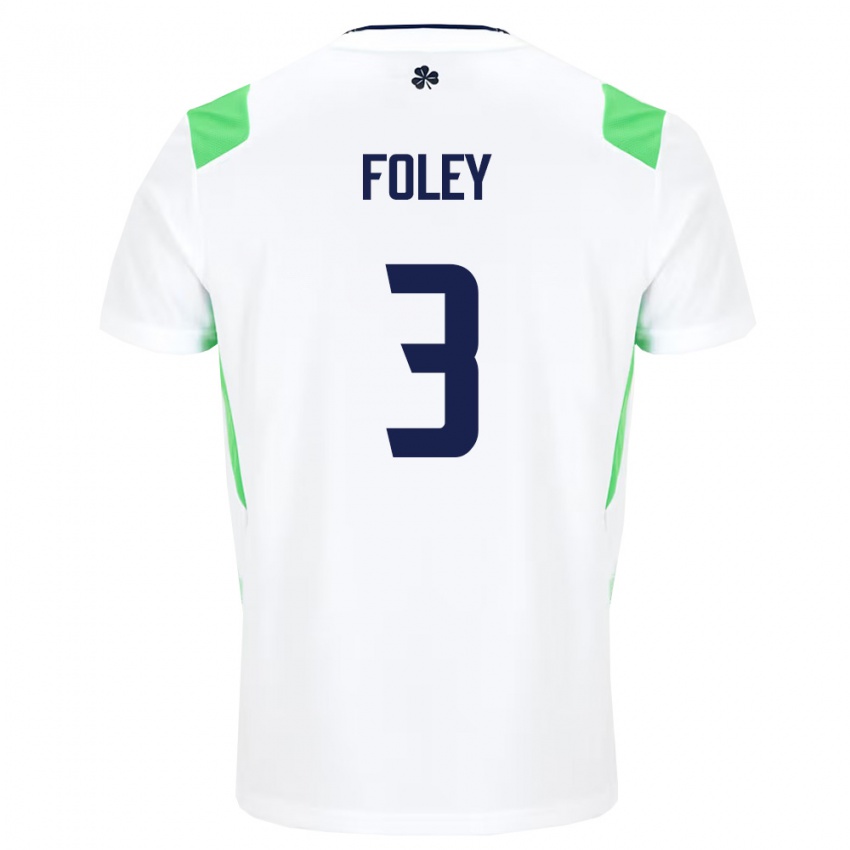 נשים אירלנד Jaidee Foley #3 לבן ירוק בהיר הרחק ג'רזי 26-28 חולצה קצרה