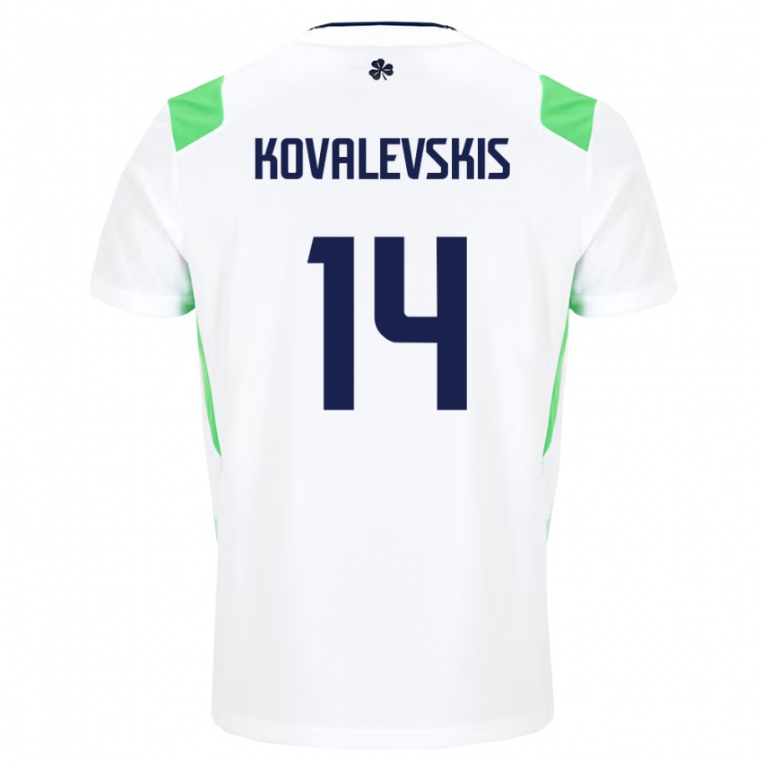 נשים אירלנד Max Kovalevskis #14 לבן ירוק בהיר הרחק ג'רזי 26-28 חולצה קצרה