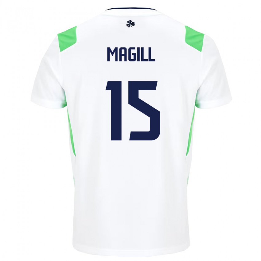נשים אירלנד Jack Magill #15 לבן ירוק בהיר הרחק ג'רזי 26-28 חולצה קצרה