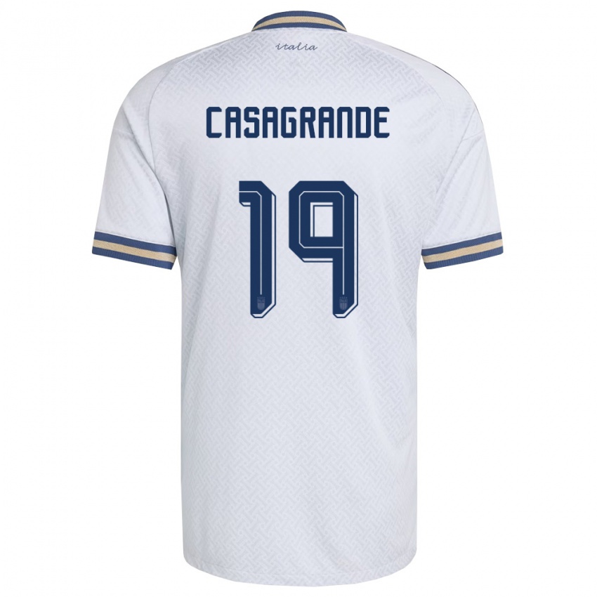 נשים איטליה Tommaso Casagrande #19 שמנת כהה זהב הרחק ג'רזי 26-28 חולצה קצרה
