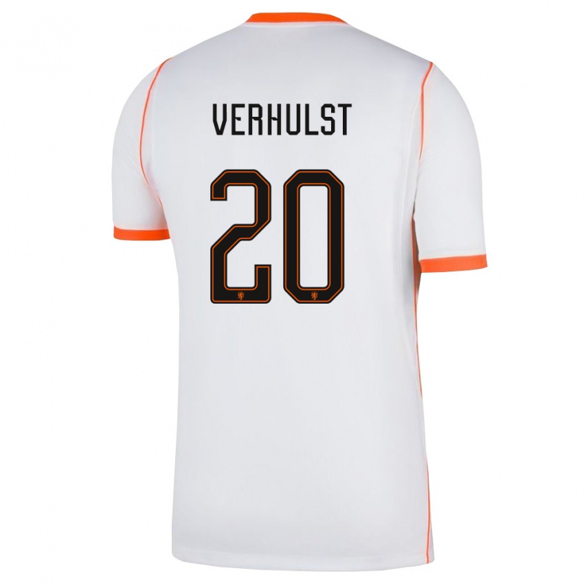 נשים הולנד Gino Verhulst #20 לבן כתום הרחק ג'רזי 26-28 חולצה קצרה