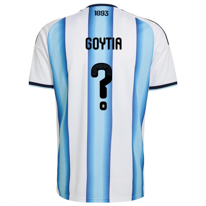 ילדים ארגנטינה Tobias Goytia #0 לבן כחול שמיים כהה ג'רזי ביתית 26-28 חולצה קצרה