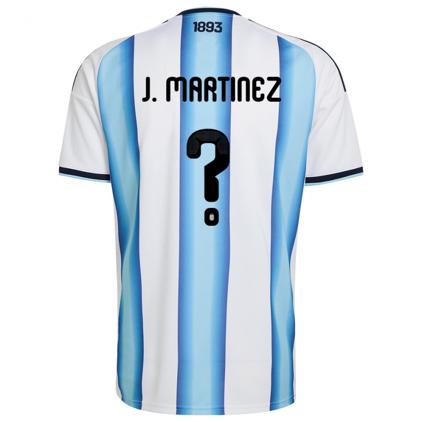 ילדים ארגנטינה Josias Martinez #0 לבן כחול שמיים כהה ג'רזי ביתית 26-28 חולצה קצרה