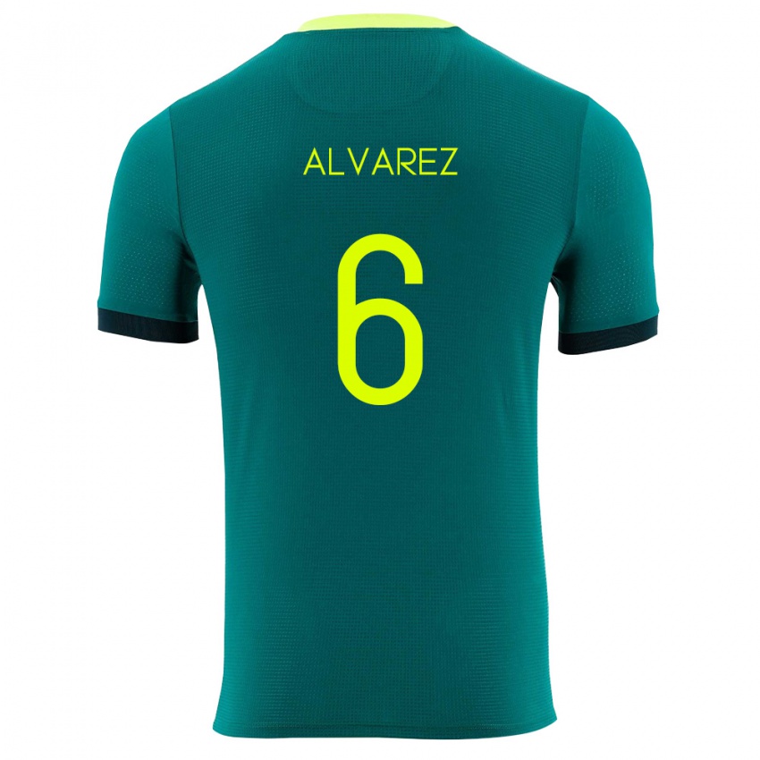 ילדים בוליביה Eduardo Álvarez #6 ירוק צהוב שחור ג'רזי ביתית 26-28 חולצה קצרה